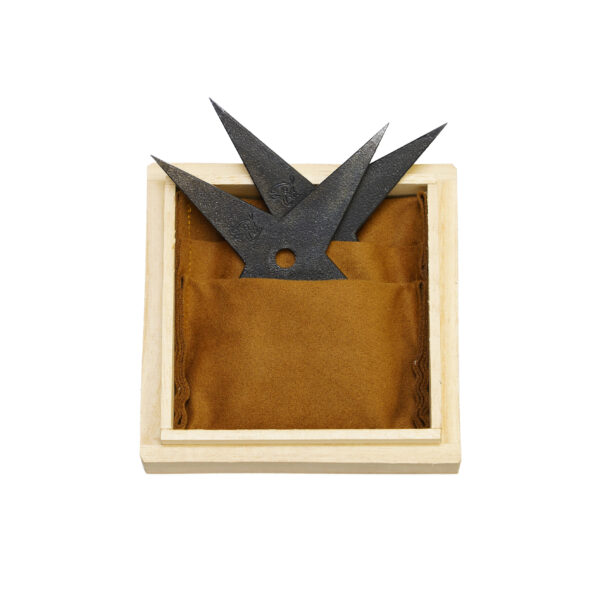 Real Ninja Shooting Stars Shuriken (Two Ninja Stars, Wooden Box) - Image 4